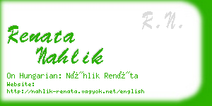 renata nahlik business card